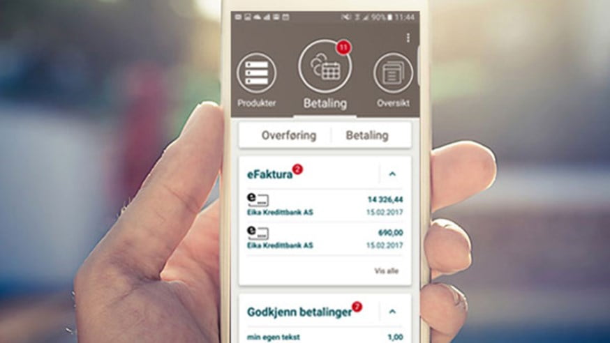 Mobilbank Bank i hånden